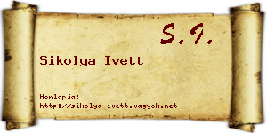 Sikolya Ivett névjegykártya